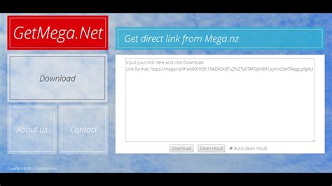 Get direct link from Mega.Nz .